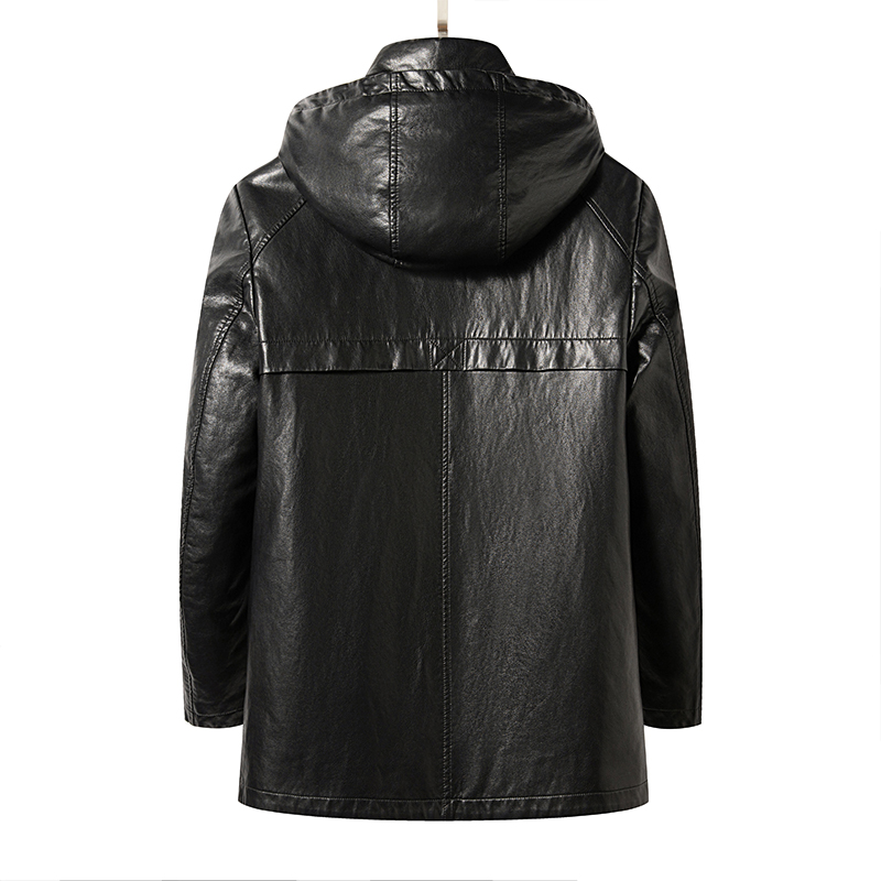 Plumífero de cuero Natural para hombre, chaqueta de plumón de pato, desmontable, de longitud media y alta calidad, para invierno y YN-2268