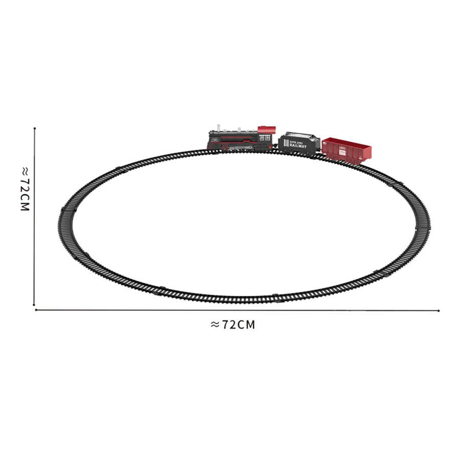 Conjunto de trilhos de trem elétrico com luzes, som, simulação retrô, modelo de carro ferroviário, brinquedos ferroviários para crianças, presente de natal