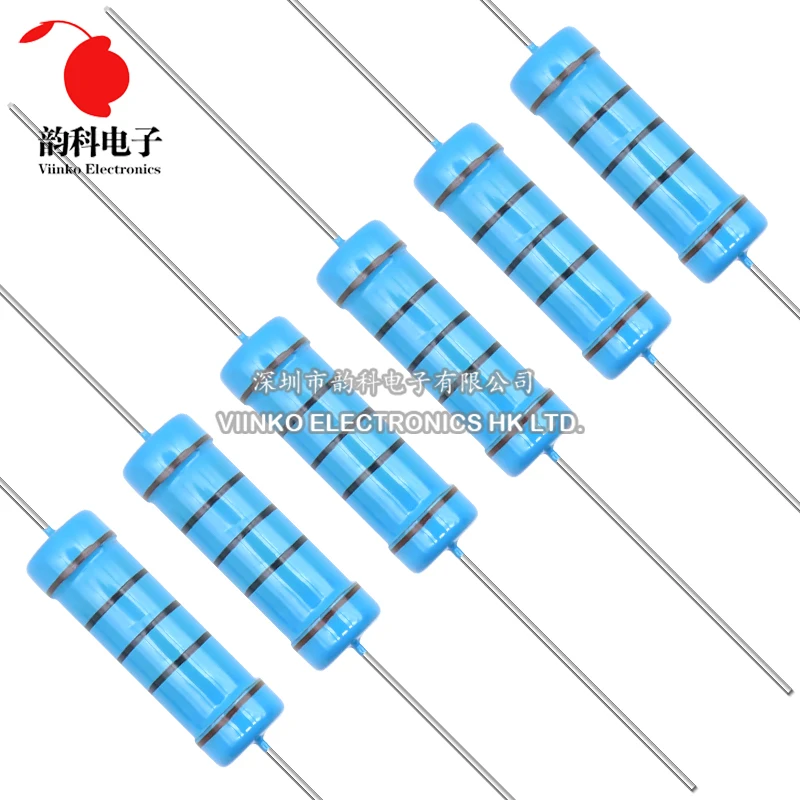 10 Uds 5W 1% resistencia de película metálica 0.1R ~ 10M 0.47R 100R 220R 330R 1R 2R 1K 1,5K 2,2K 3,3K 3,9K 4,7K 10K 22K 47K 100K 470K 1M ohm