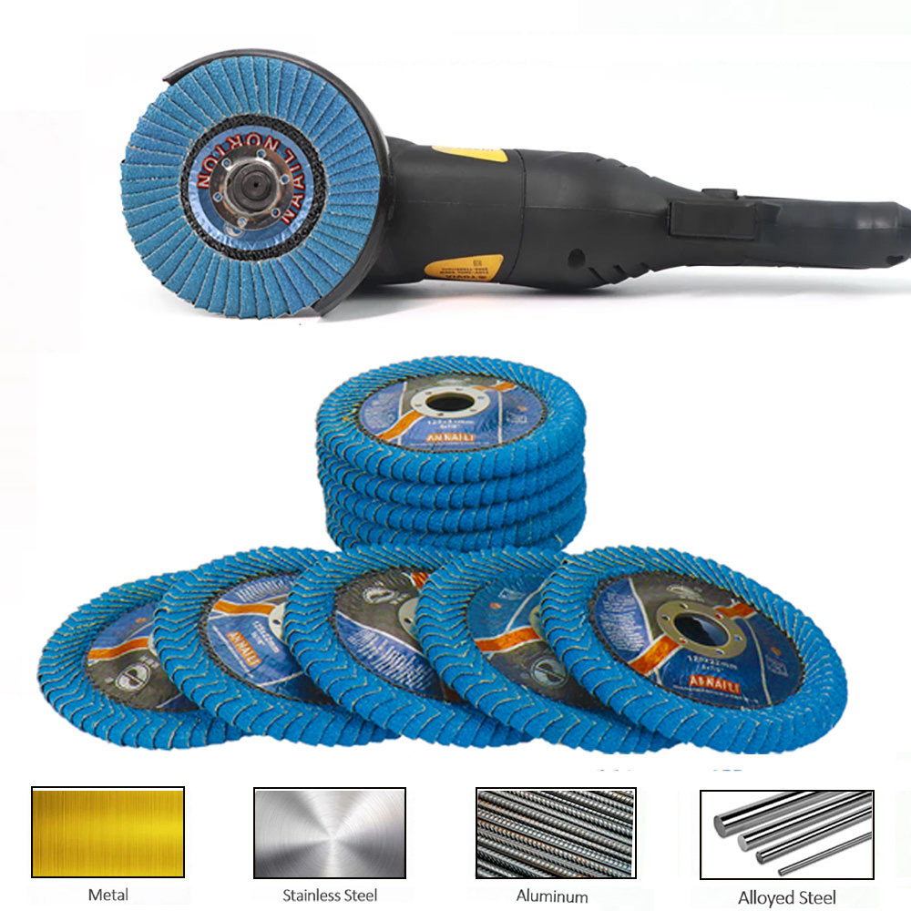 Disques à lamelles 100/115/125mm meules de ponçage abrasif 60 disques de ponçage en oxyde de céramique de grain pour le polissage de meuleuse d'angle