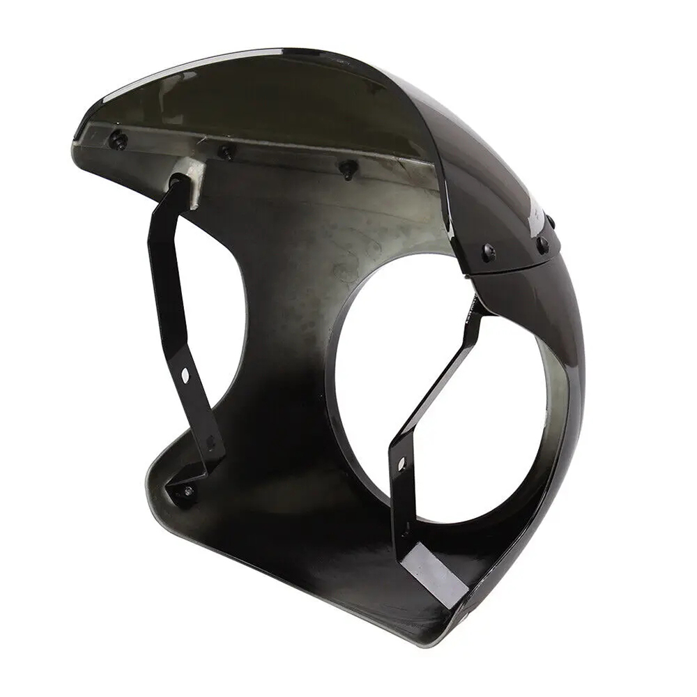 Para harley sportster bobber touring honda motocicleta universal cafe racer 7 polegada farol guiador carenagem kits de pára-brisa