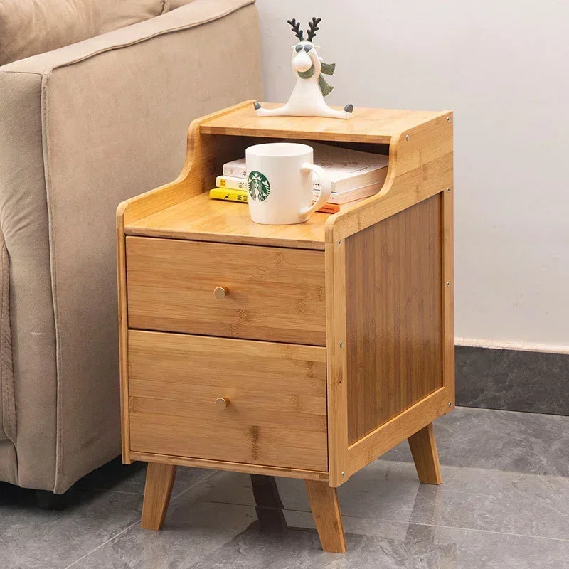 Mesa de chá de cabeceira de bambu armário de armazenamento lateral criativo perfeito para o conforto do quarto sala de estar móveis elegantes