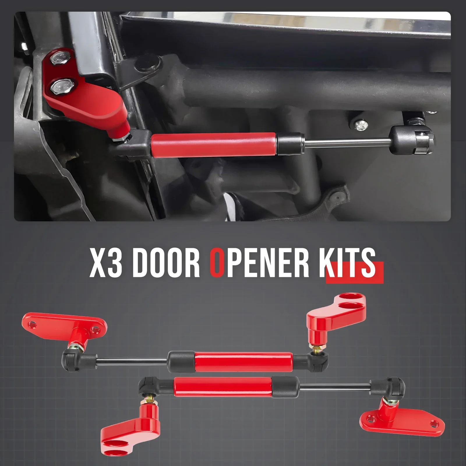 X3 UTV Juegos de abridor de puerta anodizado de aluminio negro/rojo para Can am Maverick X3, Maverick X3 MAX 2/4 puertas 2017-2024