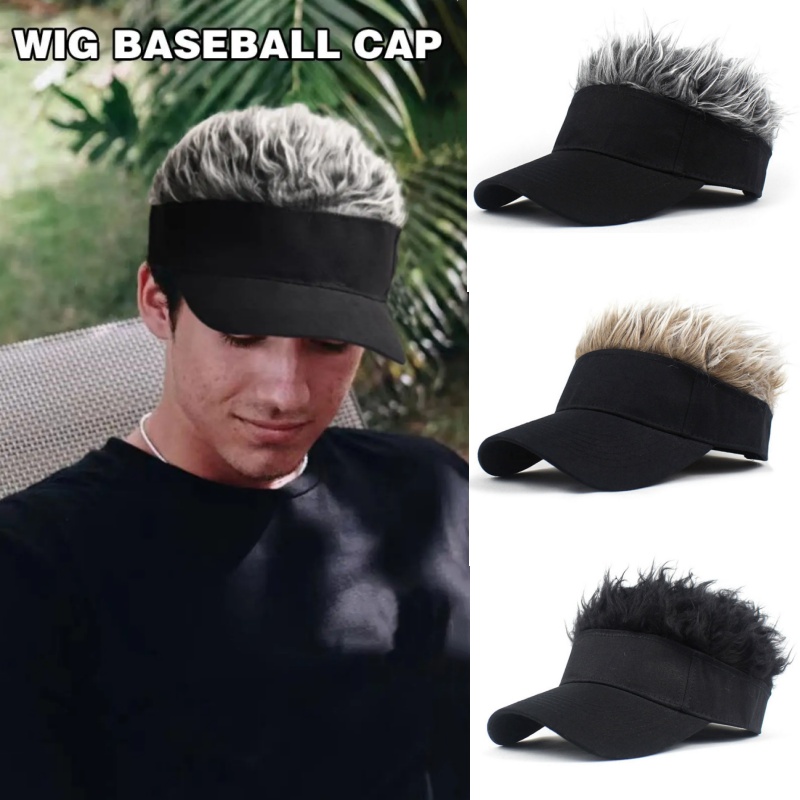 Männer Synthetische Kurze Haare Baseball Kappe Spikes Haar Perücke Hut Gefälschte Haar Einstellbare Sonnenschirm Visier Phantasie Leistung Hip-Hop Kopfbedeckung