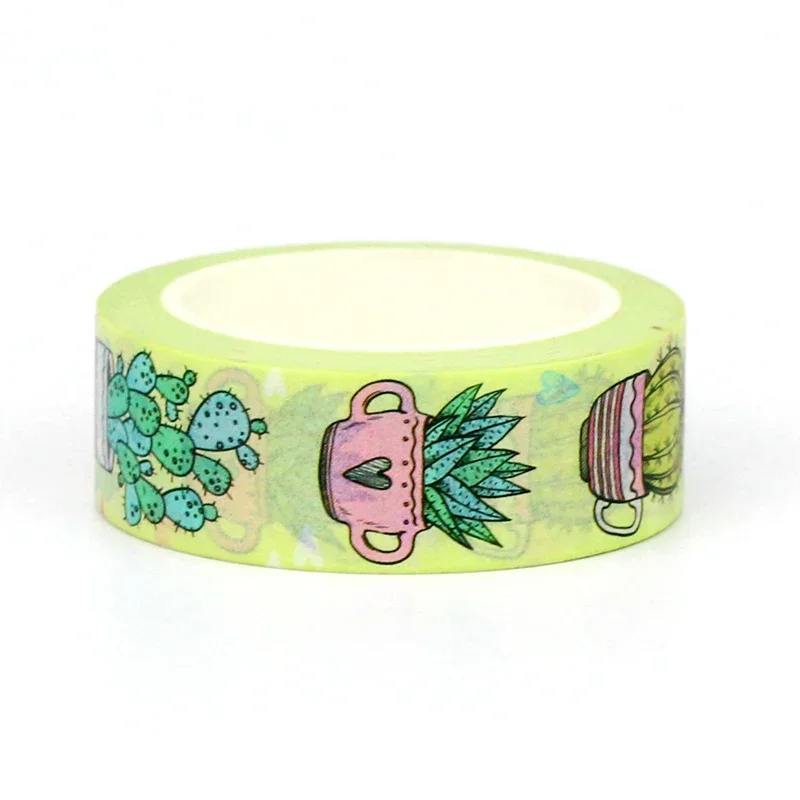 ใหม่ 1PC 10M Decor Succulent พืชแคคตัส Washi เทปสําหรับ Scrapbooking Journaling กาว DIY Masking เทปเครื่องเขียนน่ารัก
