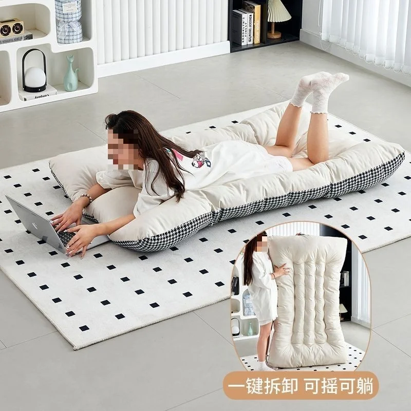 Double Rocking Chair Enlarge And Widen Lazy Chair Adult Balcony Home Technology Fabric Rocking Recliner Chair Can Sit And Lie