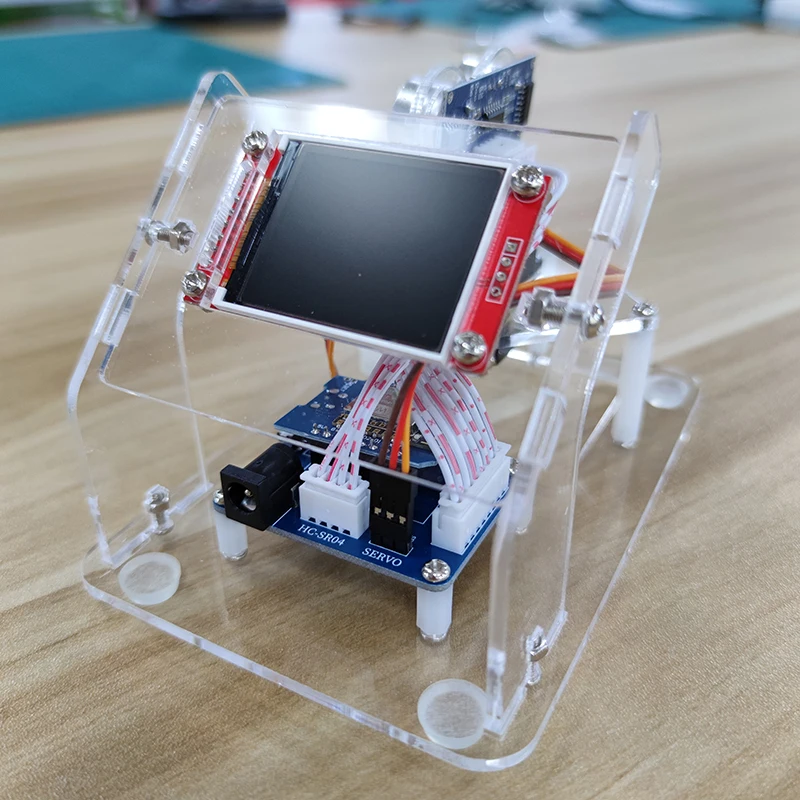 อะคริลิค Mini Radar หุ่นยนต์ TFT ขนาดเล็ก/ใหญ่หน้าจอ Ultrasonic Radar สําหรับหุ่นยนต์ Arduino สําหรับ ESP8266 โปรแกรมของเล่น Diy ชุด