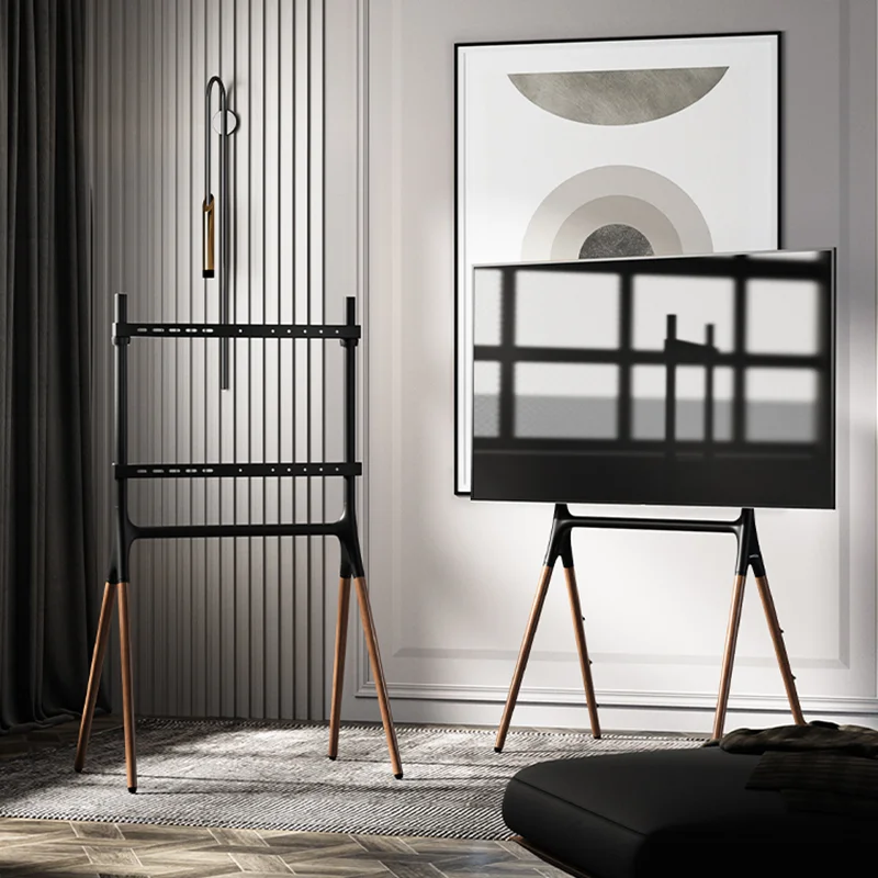 Porta TV da pavimento di lusso in legno di grandi dimensioni porta TV per la casa in metallo rimovibile decorazione del soggiorno 42-75 pollici portariviste regalo