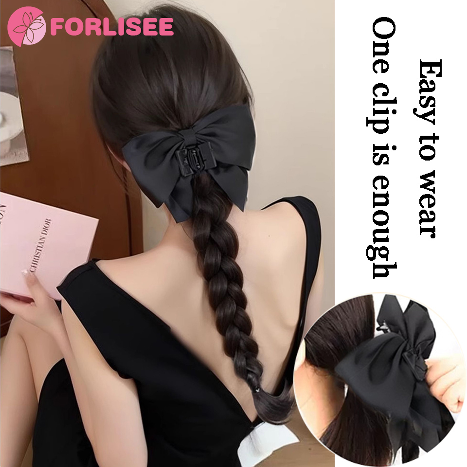 FORLISEE สังเคราะห์โบว์หางม้าวิกผมผู้หญิง Claw คลิปผมหางม้าสูง Curly ผมธรรมชาติสไตล์จีนใหม่ Braid หางม้า