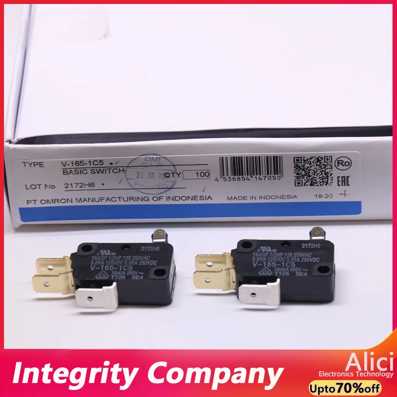 Microschakelaar V-165-1C5 16A 250V VOOR Originele OMRON eindschakelaar knop