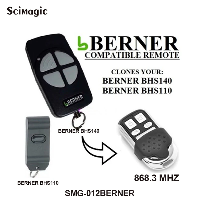 BERNER 868MHz Garage Door Opener for BERNER BHS121 BHS221 BHS140 BHS110 BHS153 BHS121 BHS130 Remote Control