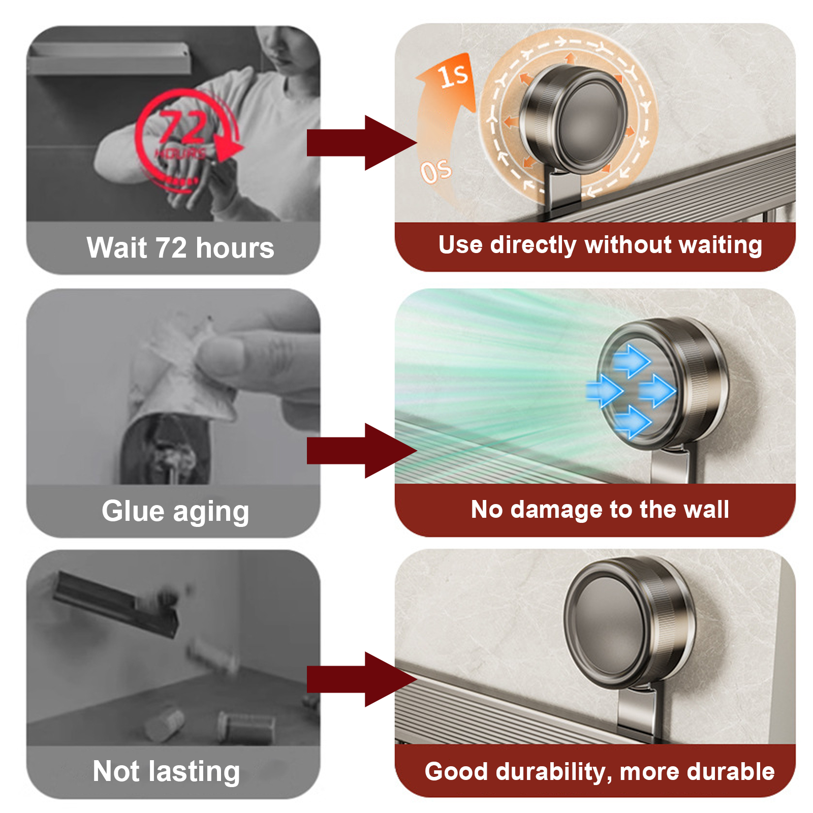 Кухонные крючки, вешалки, настенная стойка, настенная направляющая без перфорации, стойка для кухонной утвари, ложка, лопата, стеллаж для хранения разделочной доски