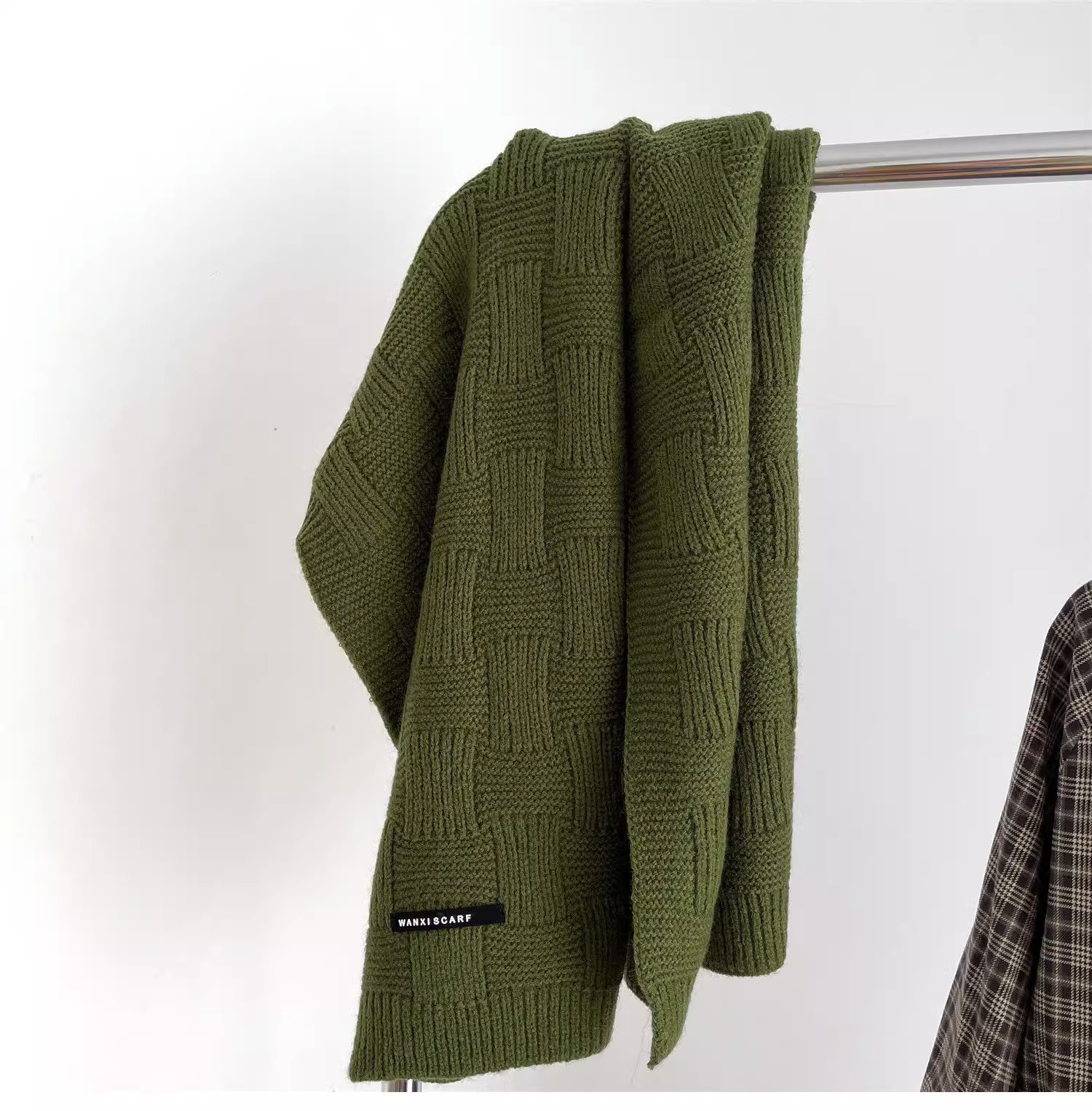 Bufanda versátil de Color sólido Simple coreano, bufanda de moda, chal de invierno para mujer, bufanda cálida de punto elegante 2024