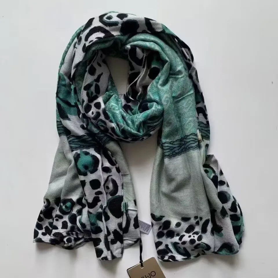 Original foreign trade order: Italian leopard print zebra patchwork long shawl scarf