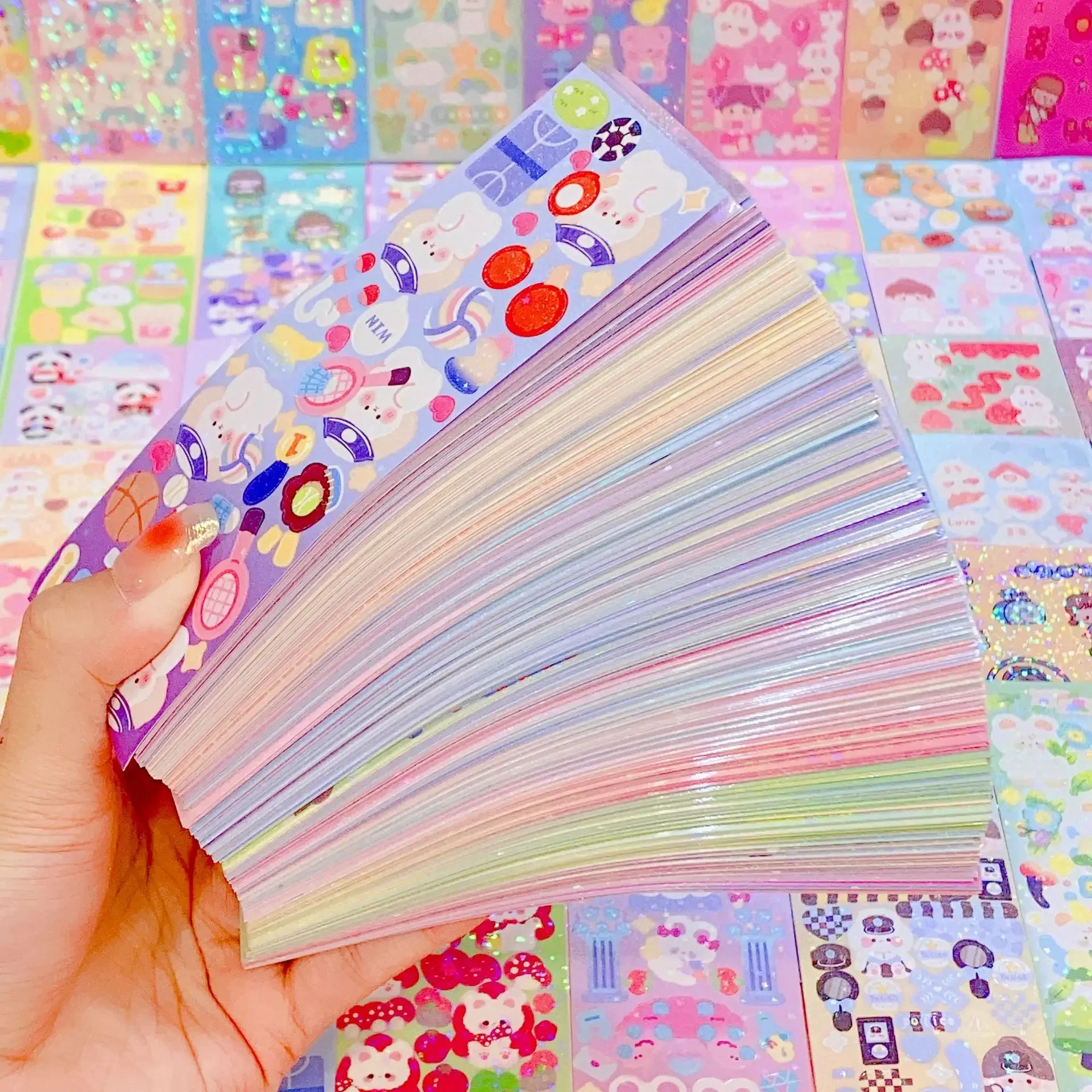 Kawaii Cartoon Handbook Adesivos, DIY Decorativa Scrapbooking, Diários, Papelaria Voltar Material Escolar, Colagem Laser, Estudante