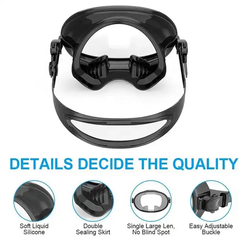 A42Z-HD Field Of Vision Diving Goggles Waterproof Anti-Fog Explosion-Proof Silicone Goggles Retro Free Diving Masks