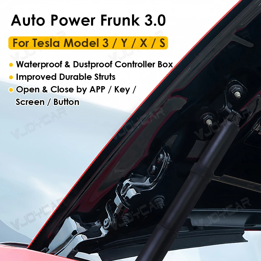VJOYCAR Auto Power Frunk 3.0 for Tesla Model Y 3 X S Electric Automatic Front Trunk Lift Close APP Key Screen Control Car Parts