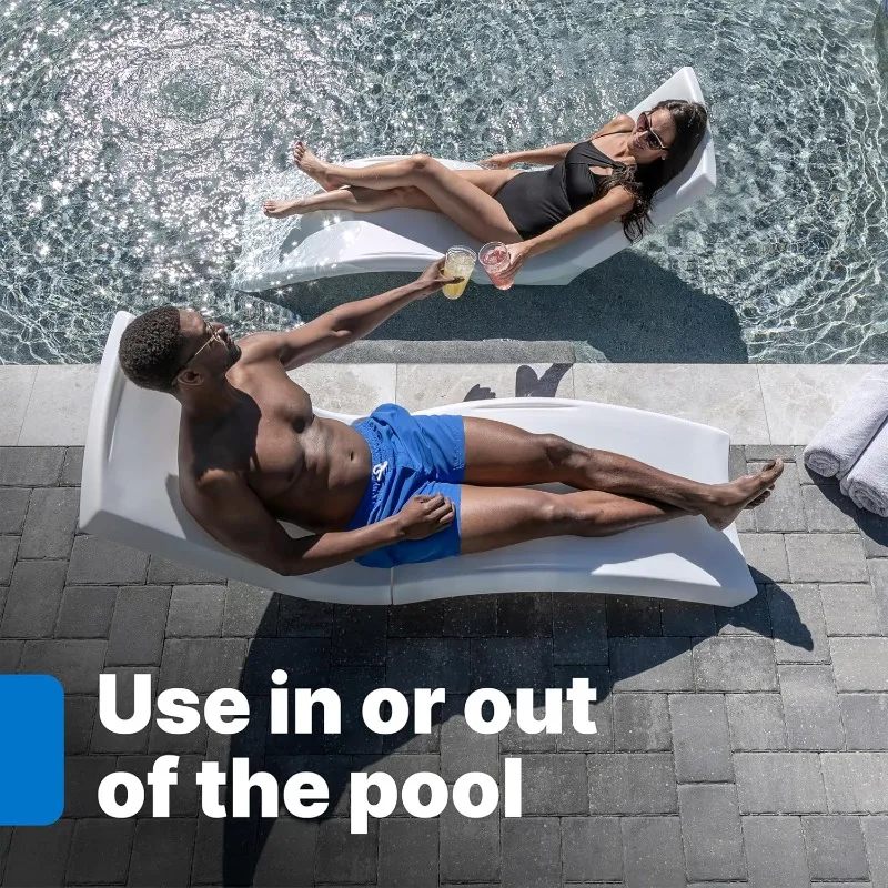 Pool Lounger, Fade-Resistant, Waterproof Patio Furniture, for Sun Shelf, Use in Pools with Shelves Up to 9-Inches
