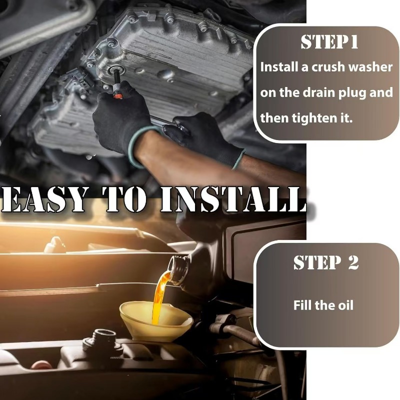 Junta de drenaje de cárter de aceite de coche, almohadilla de perno de drenaje, junta de tapón de drenaje de aceite de aluminio/cobre, accesorios reemplazables para Volkswagen Audi