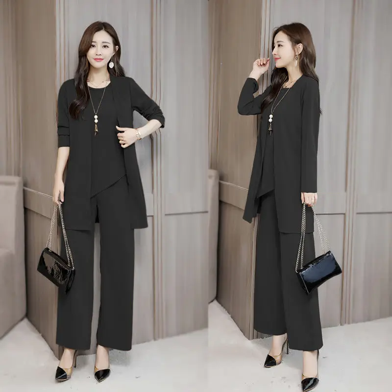 ผู้หญิงแฟชั่นสไตล์กว้าง Lady Slimming แฟชั่น Plus ขนาดผู้หญิงสามชุด