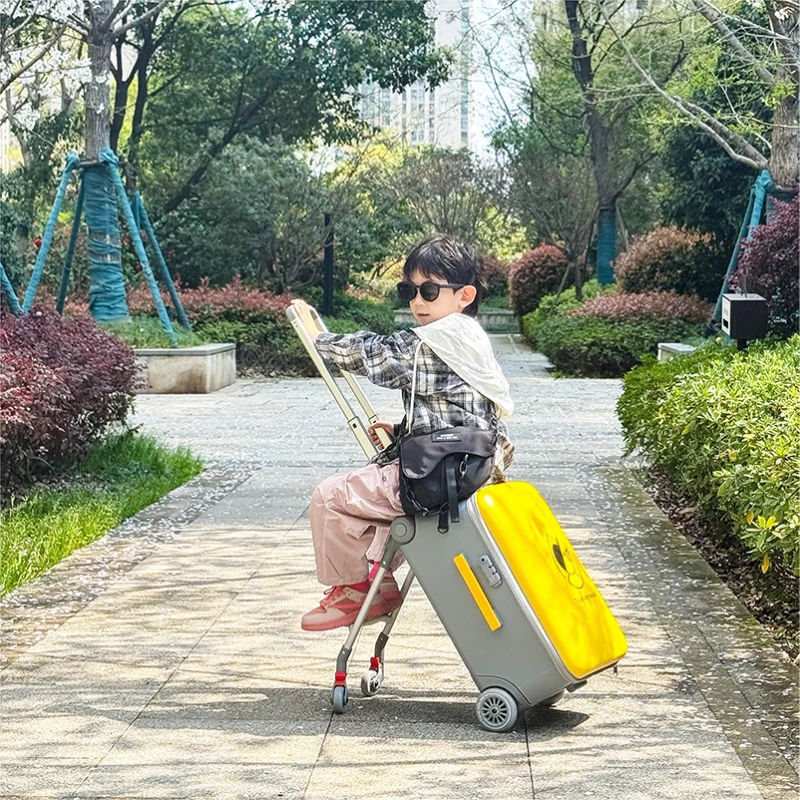 Senha infantil mala de viagem, bagagem infantil, sacos de viagem com zíper, ferramenta para bebê, pode andar de passeio, abs + pc, novo