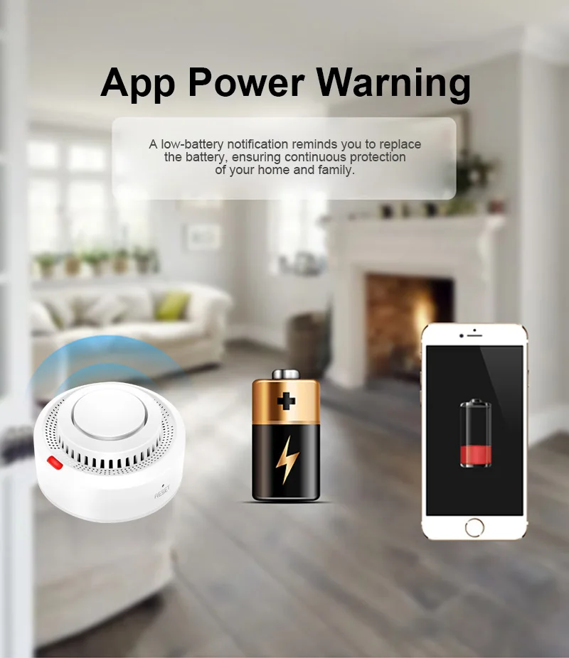 Tuya Zigbee Smoke Detector Sensor Fire Alarm Works With Smart Life APP Information Push Smart Home Alarm Security System