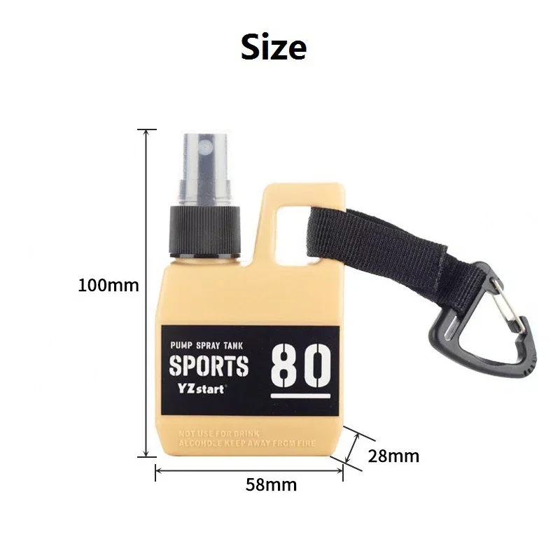 80ml Outdoor Portable Camping Pump Perfume Refillable Spray Bottle Empty with Buckle Cosmetic Containers Atomizer Bottle Travel