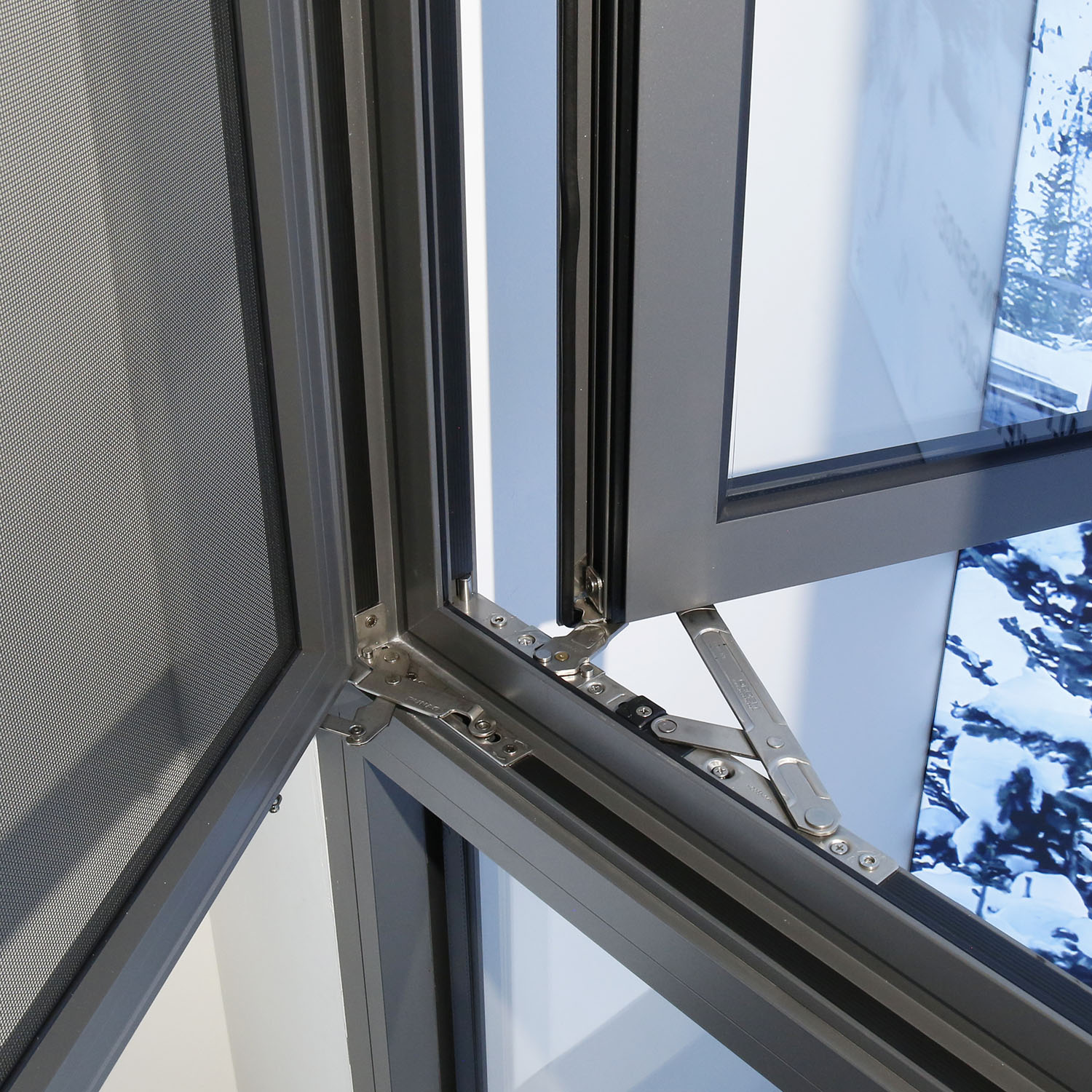 Sixinalu-Vidro Temperado de Vidro Duplo Feito Sob Encomenda, Perfil de Alumínio Ruptura Térmica 1.8mm, Janela Moderna Série Outward