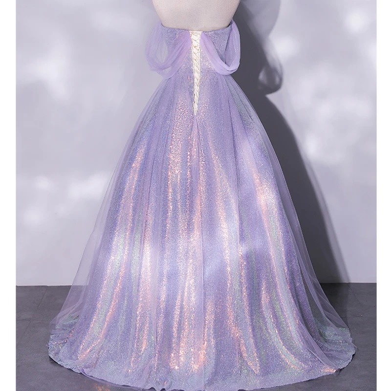 Prom Jurken Licht Paars Pailletten Baljurk Vestidos De Gala Mode Vrouwen Formele Feestavondjurken