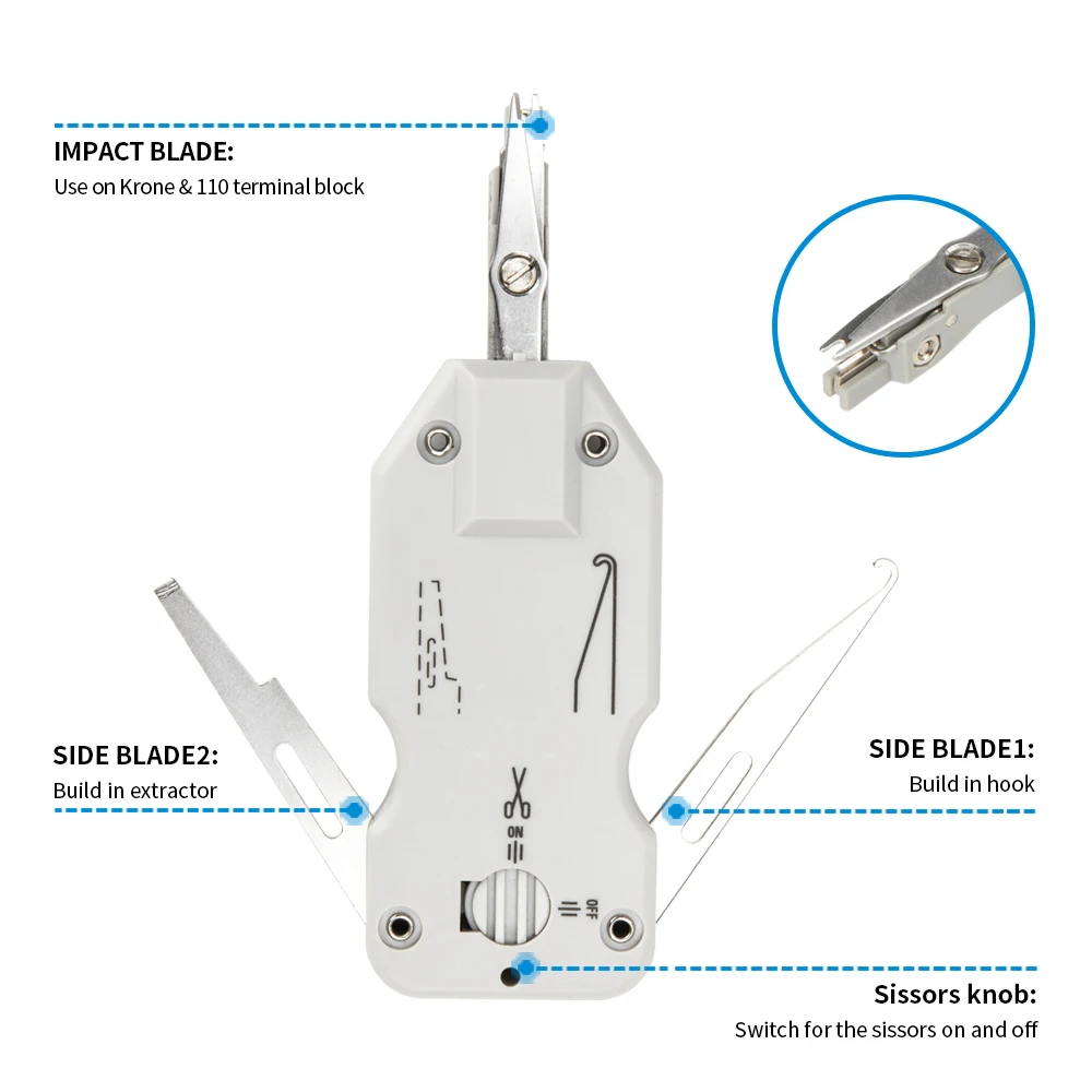 Multifunctionele Krone-type netwerkkabel Cat5 en telefooninbrenging Impact Terminal Tools 110 Punch Down Tool