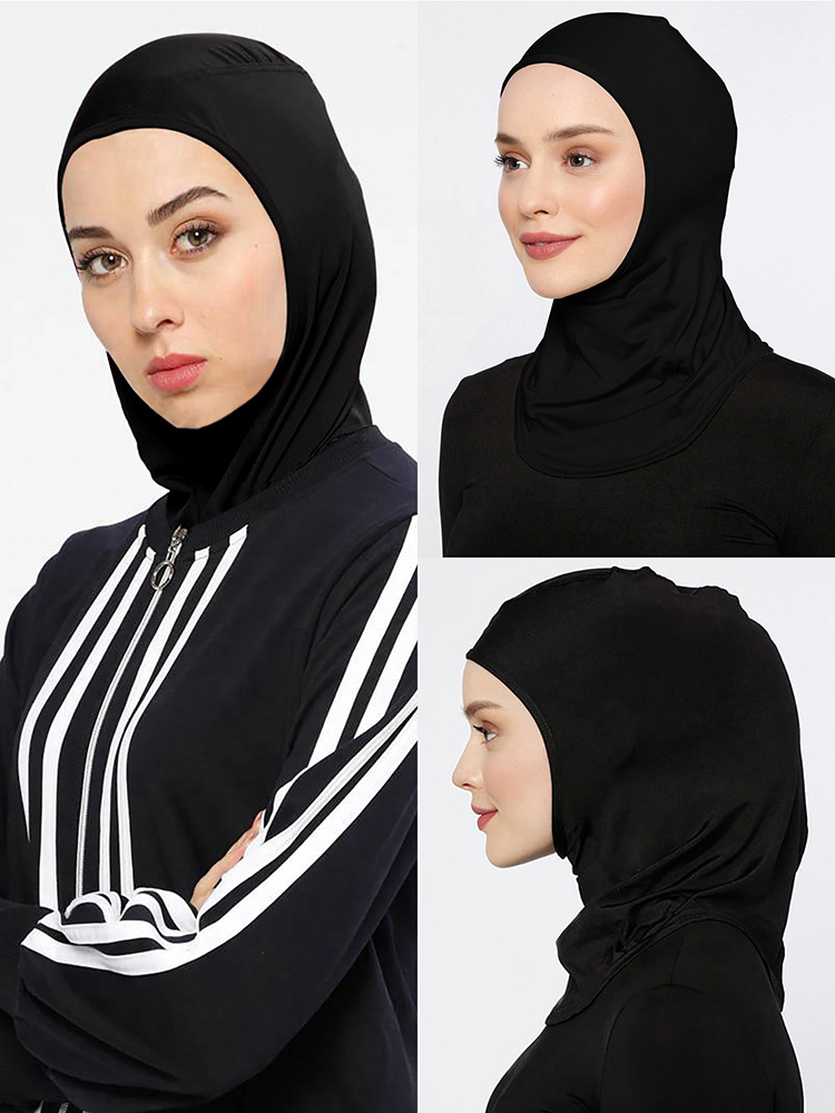 Muslimischen Sport Innere Hijab Caps Underscarf Kopf Abdeckung Frauen Kopftuch Islamischen Underscarf Hijab Schal Hut Kappe Knochen Motorhaube