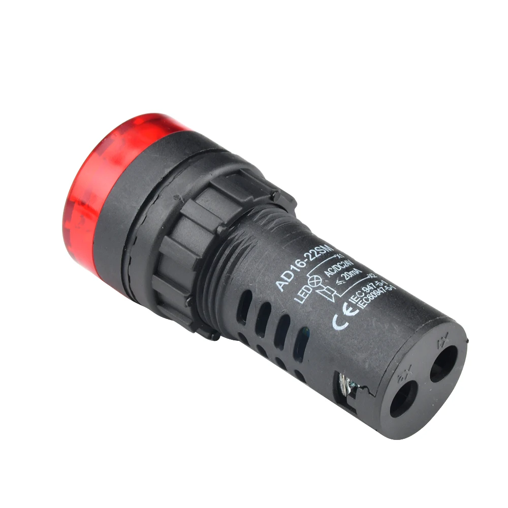 AD16-22SM AC 110V 220V DC 12V 24V Flash Signal Light Red LED Active Buzzer Beep Alarm Indicator Green Yellow