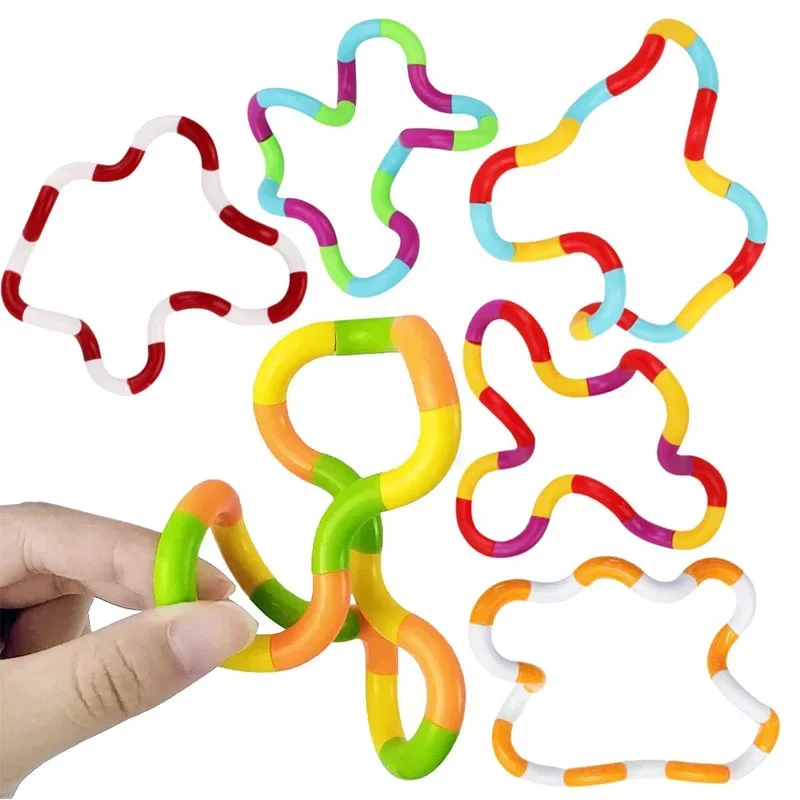 1 pçs emaranhado corda torção brinquedo fidget arco-íris círculo sensorial autismo terapia jouet anti estresse enfant juguete antiestres niños