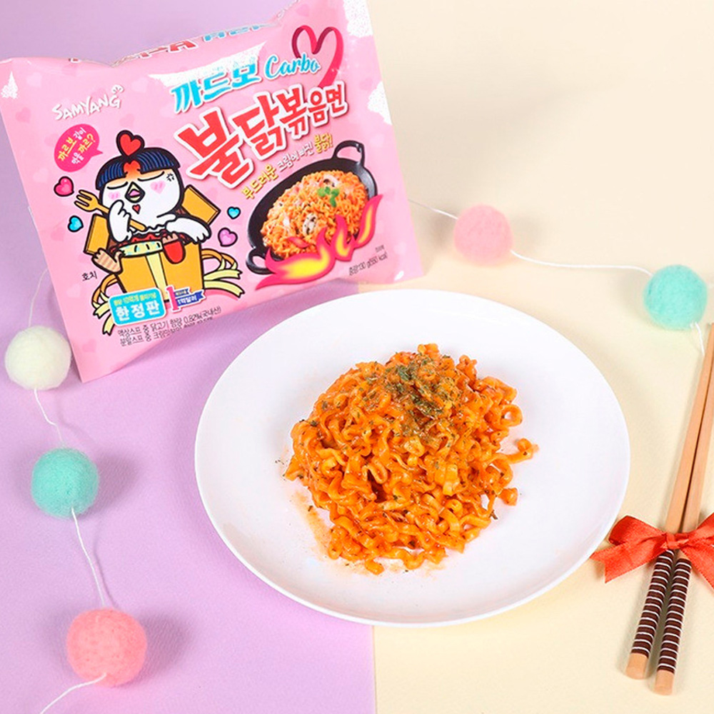 Samyang, Carbonara - flavored Hot Chicken Flavor Noodles, Pack of 5, 130g/bag