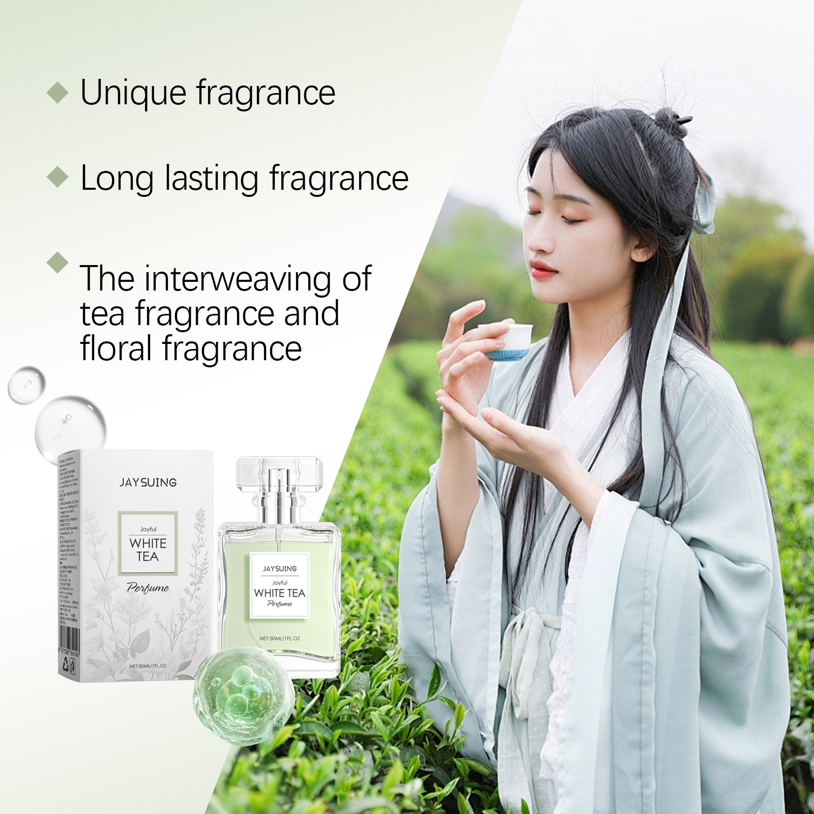 Perfume de chá branco fragrância de longa duração spray de perfume corporal fragrância iluminada adicionar em encantos removedor de odor desodorante spray corporal