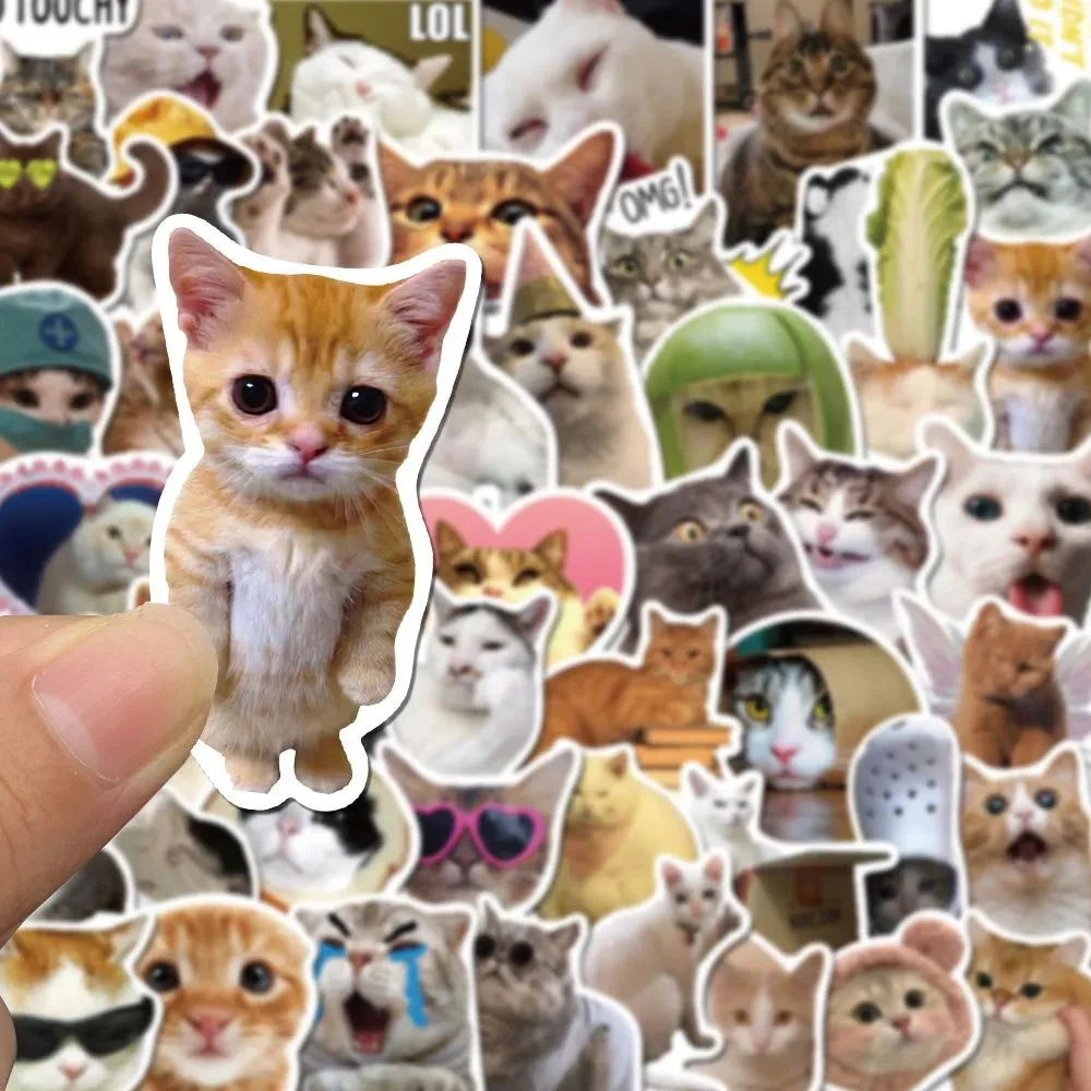 50/100 pçs kawaii amor gato adesivos estéticos crianças coreano decoração scrapbooking artigos de papelaria material escolar para crianças