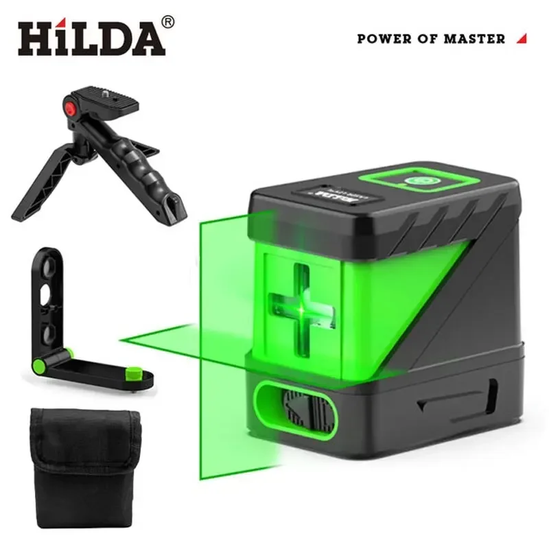 Hilda 2 linien laser ebene selbst nivellier grüne strahlen laser horizontale vertikale kreuz linie mini laser ebene