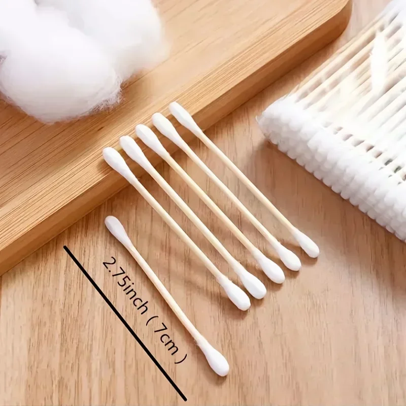 Hisopos de algodón de doble punta, eliminación de maquillaje para el hogar, excavación de orejas, higiene, limpieza, hisopos de algodón, limpieza de cabeza redonda desechable