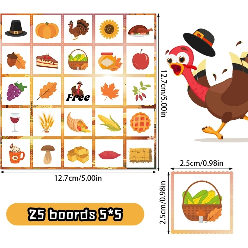 Lễ tạ ơn Trò chơi Bingo Chơi bài Đồ chơi dành cho Phụ huynh Trẻ Hoạt động trong bữa tiệc ngày lễ