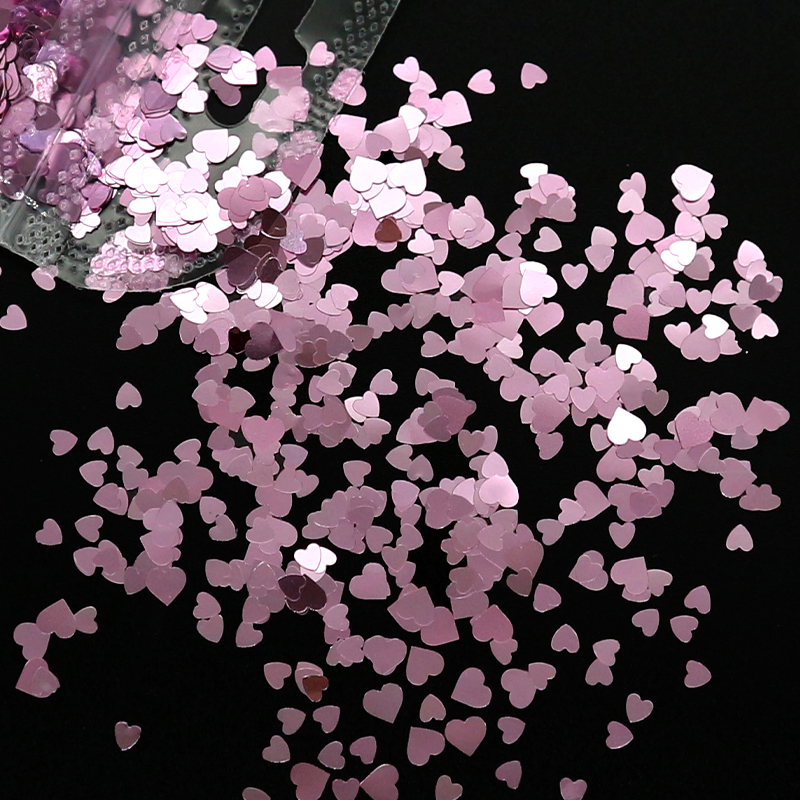 2G Toàn Phương Móng Tay Nghệ Thuật Lấp Lánh Sáng Bóng Ngọt Trái Tim Bột Kim Sa Lấp Lánh 3D Móng Paillette Làm Móng Lễ Tình Nhân Đồ Trang Trí