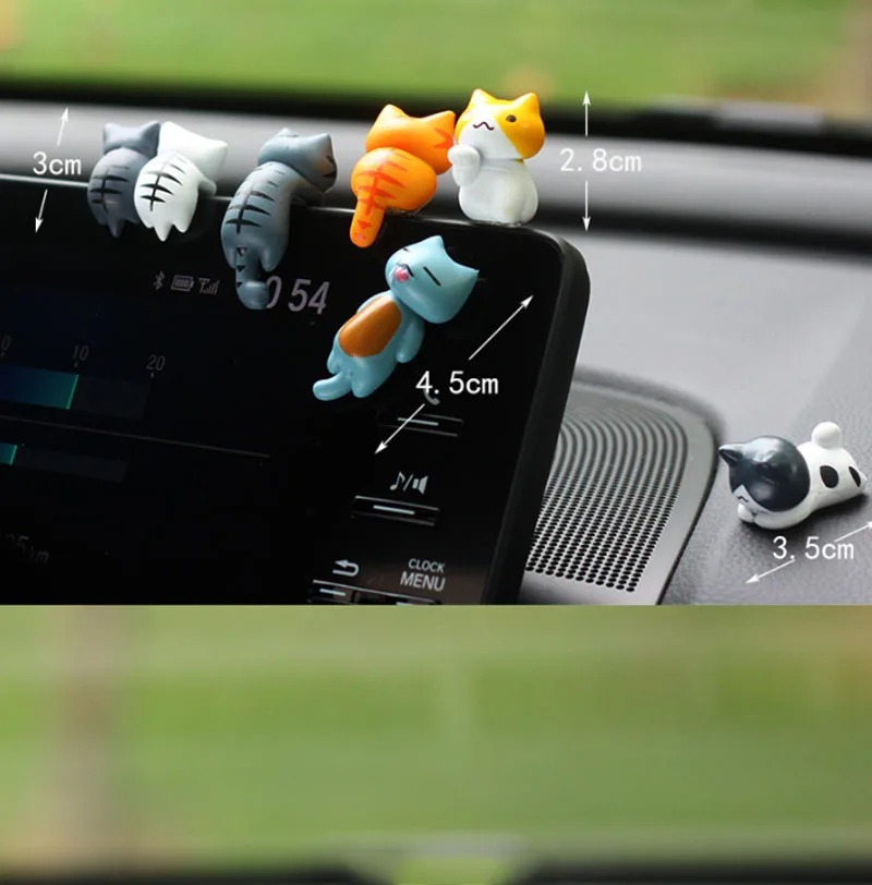 6Pcs/Set Cartoon Lucky Cat Home Garden Bonsai Decorations Miniatures Gift Lovely Micro Landscape Kitten Miniature Craft