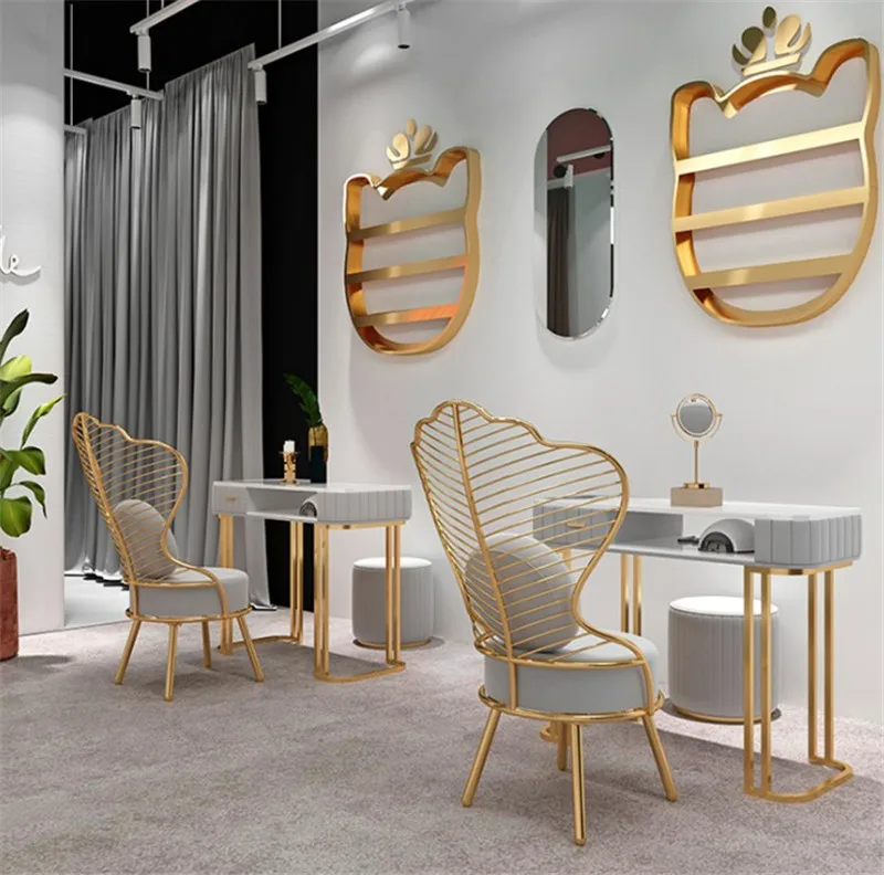Juego de mesa y silla para manicura Nordic INS, mesa de manicura de doble capa, sencilla y moderna, superventas