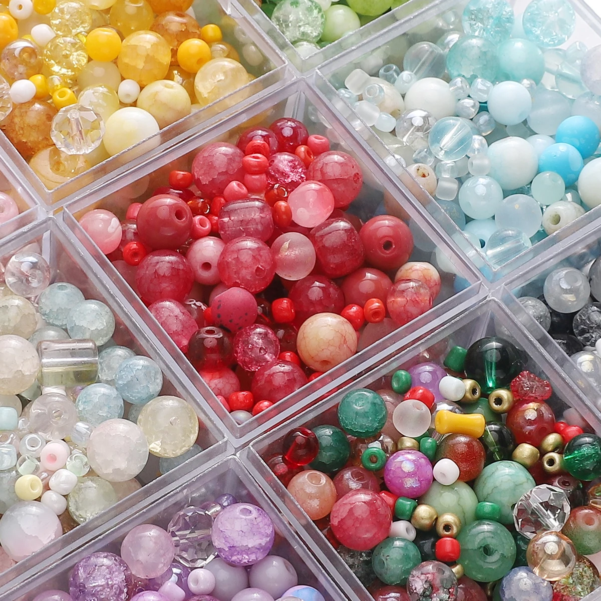 3-12mm 30 g/saco contas mistas de vidro cheias de vitalidade, contas espalhadas exclusivas, pulseiras de joias diy artesanais, brincos, acessórios