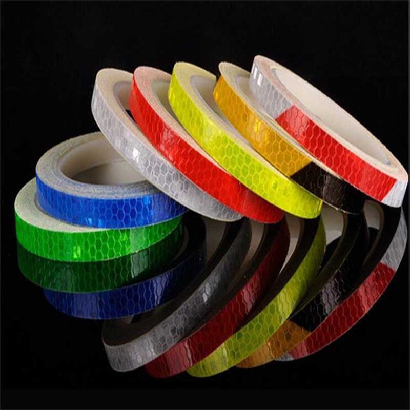 1 unidad de pegatinas para bicicleta de 8m, cinta reflectante fluorescente DIY, tiras para bicicleta, cintas para ciclismo, casco, motocicleta, Scooter