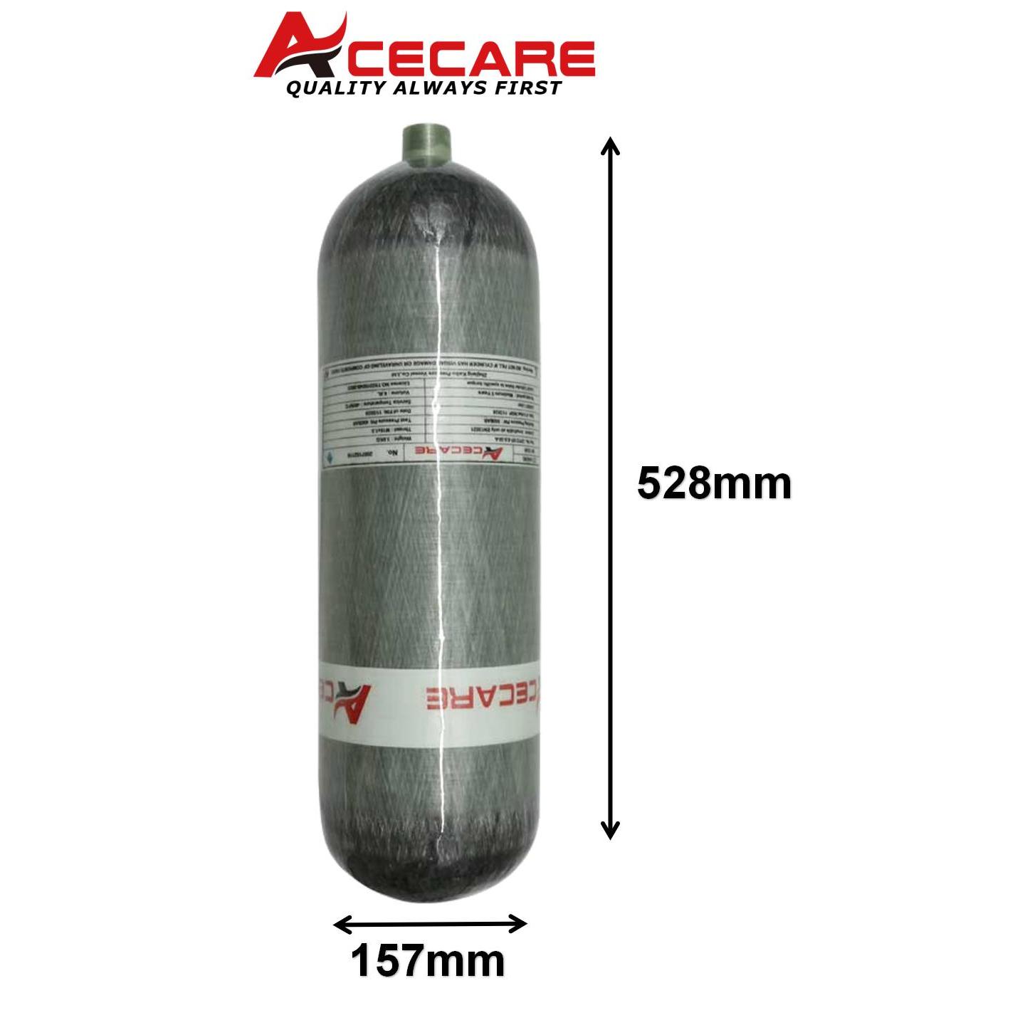 Acecare-高圧エアタンク,カーボンファイバーシリンダー,4500psi,300bar,6.8l,hpaダイビング,m18 x 1.5