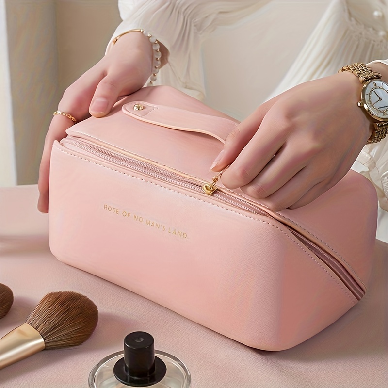 Trousse de maquillage de luxe pour femme, trousse de toilette, trousse de maquillage, boîte de rangement pour poudres, sac à cosmétiques avec fermeture éclair pour le voyage
