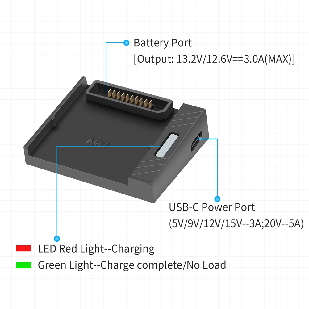 AA91 Gimbal Drone USB-oplader voor DJI MAVIC AIR 2/AIR 2S oplader Eenkanaals oplaadbare batterij