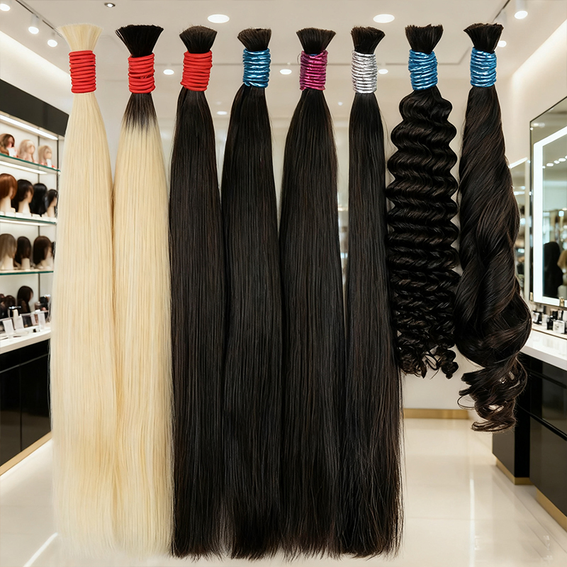 Vison cheveux en vrac lâche eau profonde tissage vierge en gros Kilo 100% naturel brut indien Temple ondulé cheveux humains paquets Extensions