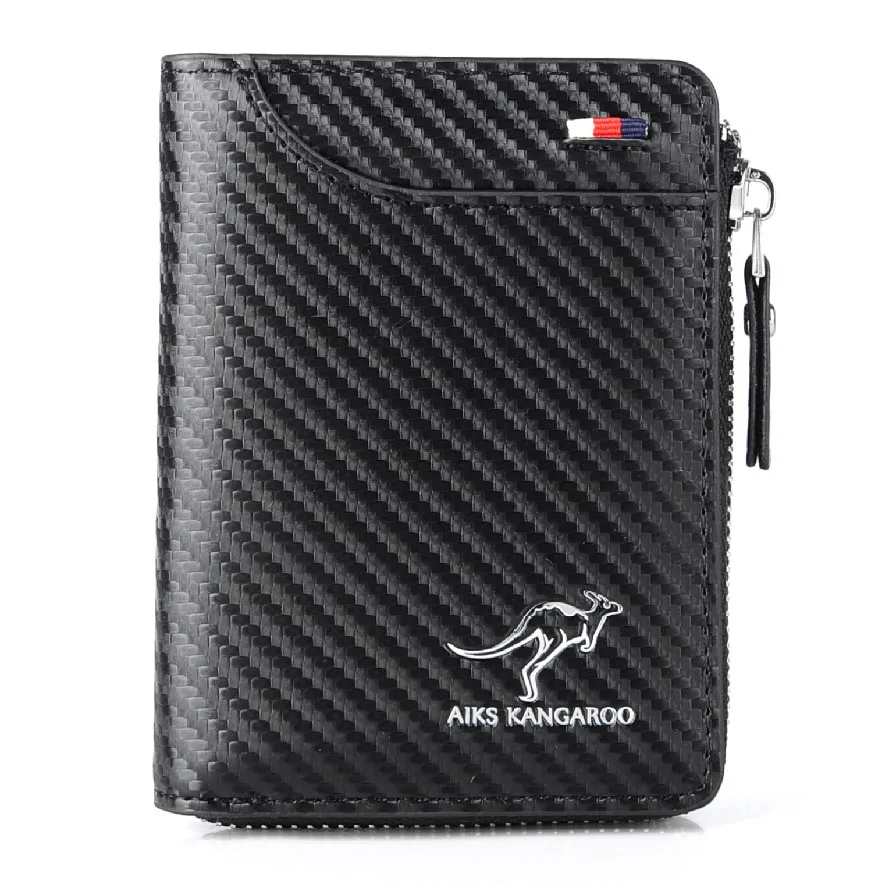 ANTI RFID Blocking Protection for Men High Quality Wallet Zipper Business Card Holder Purse Luxury Wallets Carteira Masculina