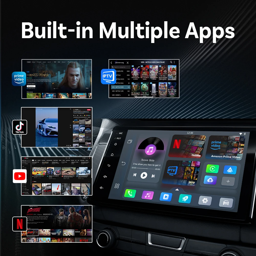 Ottocast Play2Video Pro Ai Box Беспроводной адаптер CarPlay Android Auto Встроенный Youtube Netflix IPTV для автомобиля с проводным Carplay